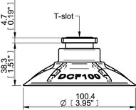Przyssawka głęboka wklęsła DCF100P, PU60°, T-slot, filtr siatkowy, (DCF100P.5Y.T2MR) (0210627) - Piab