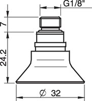 Przyssawka D30-2 chloropren, G 1/8 GZ, z filtrem siatkowym - Piab