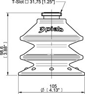 Przyssawka wielomieszkowa BX105P, PU60°, T-slot, filtr siatkowy, (BXF105P.5Y.T2MR) (0209431) - Piab