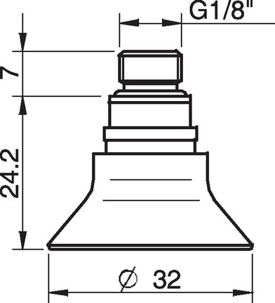 Przyssawka głęboka D30-2, Silikon SIL 50°, NPT 1/8" zew., filtr siatkowy (S.D30-2S50.NT18M.01) (0101250) - Piab
