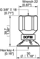 Przyssawka głęboka wklęsła DCF30P, PU60°, G3/8" wew., 17 mm, (DCF30P.5Y.G81W) (0210589) - Piab