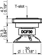 Przyssawka głęboka wklęsła DCF30P, PU60°, T-slot, (DCF30P.5Y.T3W) (0210595) - Piab