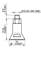 Przyssawka głęboka D15-2, Silikon SIL 50°, FDA, M5 zew., bez filtra (S.D15-2SF50.MM5M.00) (9909674) - Piab