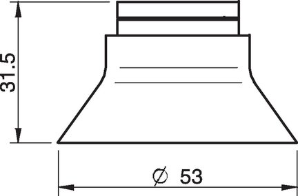 Przyssawka głęboka D50, Silikon SIL 50°, bez filtra (S.D50S50.XXX.00) (0101128) - Piab