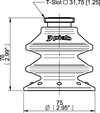 Przyssawka wielomieszkowa BXF75P, PU60°, T-slot, filtr siatkowy, (BXF75P.5Y.T2MR) (0209315) - Piab