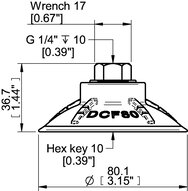 Przyssawka głęboka wklęsła DCF80P, PU60°, G1/4" wew., filtr siatkowy, (DCF80P.5Y.G75MR) (0210616) - Piab