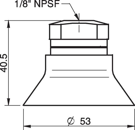 Przyssawka głęboka D50, Chloropren 50°, NPSF 1/8" wew., bez filtra (S.D50CR50.NS18F.00) (0101721) - Piab