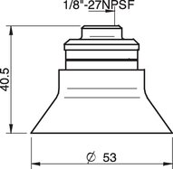 Przyssawka głęboka D50, Chloropren 50°, NPSF 1/8" wew. kompozyt, bez filtra (S.D50CR50.NS18FC.00) (0109841) - Piab