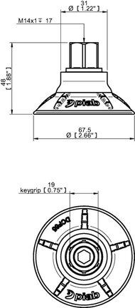 Przyssawka DCF65, PU60°, M14 zew., bez filtra (S.DCF65P60.MM14M.00) (0242507) - Piab