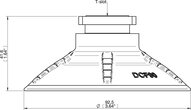 Przyssawka głęboka wklęsła DCF90P, PU60°/60°, T-slot, filtr siatkowy, (DCF90P.4S.T2W) (0206544) - Piab