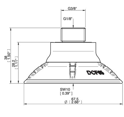 Przyssawka głęboka wklęsła DCF65P, PU60°/60°, G3/8"/1/8" NPSF wew., filtr siatkowy, (DCF65P.4S.G69MR) (0206536) - Piab