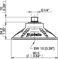Przyssawka głęboka wklęsła DCF90P, PU60°, G1/4" zew., filtr siatkowy, (DCF90P.5T.G79MR) (0207679) - Piab