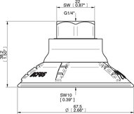 Przyssawka głęboka wklęsła DCF65P, PU60°/60°, G1/4" wew., filtr siatkowy, (DCF65P.4S.G75MR) (0206794) - Piab