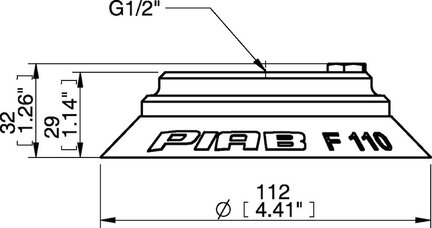 Przyssawka płaska F110, (F110.30.11UA) (3150021P) - Piab