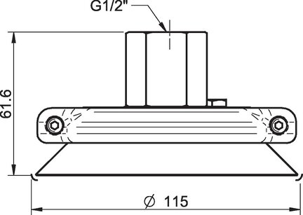 Przyssawka płaska F110P, PU60°, G1/2" wew., z zaworem stożkowym, (F110P.4E.11VC) (0129930) - Piab