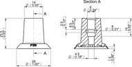 Przyssawka płaska F26, Silikon SIL 50°, FDA, bez filtra (S.F26SF50.XXX.00) (0201216) - Piab