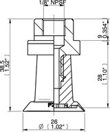 Przyssawka płaska F26, Silikon SIL 50°, FDA, NPSF 1/8" wew., bez filtra (S.F26SF50.NS18F.00) (9914251) - Piab