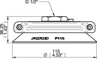 Przyssawka płaska F110P, PU60°, G1/2" wew., filtr siatkowy, (F110P.4E.11NC) (0111597) - Piab