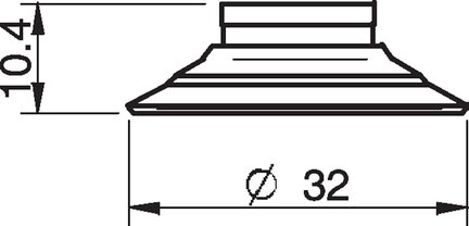 Przyssawka płaska F30-2, Silikon SIL 50°, bez filtra (S.F30-2S50.XXX.00) (0101134) - Piab
