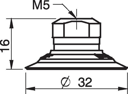 Przyssawka płaska F30, PE termoplastyczny TPU 81°, M5 wew., zawór ster., podw.. przepł. (S.F30T81.MM5F.52) (0101363) - Piab