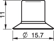 Przyssawka płaska F15, Chloropren 50°, bez filtra (S.F15CR50.XXX.00) (3150125) - Piab