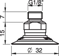 Przyssawka płaska F30, PE termoplastyczny TPU 81°, G1/8" zew., filtr siatkowy (S.F30T81.G18M.01) (0101358) - Piab