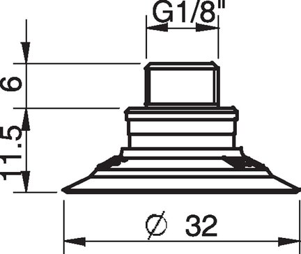Przyssawka płaska F30, PE termoplastyczny TPU 81°, G1/8"/M5 wew., filtr siatkowy (S.F30T81.G18MMM5F.01) (0101362) - Piab