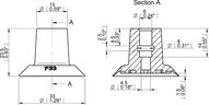 Przyssawka płaska F33, Silikon SIL 50°, FDA, bez filtra (S.F33SF50.XXX.00) (0200328) - Piab