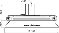 Przyssawka płaska F150, Silikon, G1/2" wew., z zaworem stożkowym, (F150.20.15VA) (0101937) - Piab