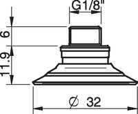 Przyssawka F30-2 chloropren, G 1/8 GZ/M5 GW, z filtrem siatkowym - Piab