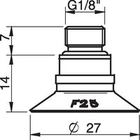 Przyssawka F25 chloropren, G 1/8 GZ, z filtrem siatkowym - Piab
