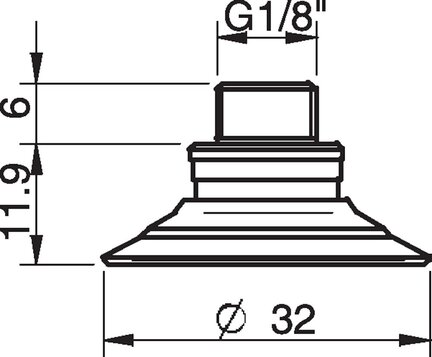 Przyssawka płaska F30-2, Chloropren 50°, G1/8"/M5 wew., bez filtra (S.F30-2CR50.G18MMM5F.00) (0101328) - Piab
