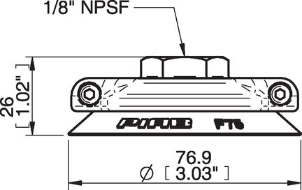 Przyssawka płaska F75, HNBR, 1/8" NPSF wew., filtr siatkowy, (F75.37.07NA) (0108184) - Piab