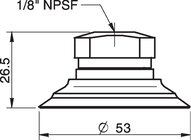 Przyssawka płaska F50-2, Nirtyl-PCV 50°, NPSF 1/8" wew., filtr siatkowy (S.F50-2NP50.NS18F.01) (0101772) - Piab