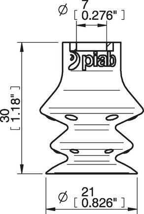 Przyssawka wielomieszkowa wykrywalna F-BX20, Silikon SIL 40°, bez filtra (S.FBX20DS40.XXX.00) (0206204) - Piab