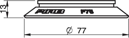 Przyssawka płaska F75P, PU60°, (F75P.4E) (0111584) - Piab