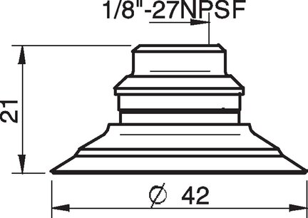 Przyssawka płaska F40-2, Nirtyl-PCV 50°, NPSF 1/8" wew. kompozyt, bez filtra (S.F40-2NP50.NS18FC.00) (0109847) - Piab