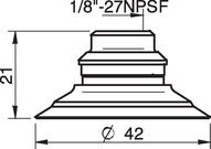 Przyssawka płaska F40-2, Nirtyl-PCV 50°, NPSF 1/8" wew. kompozyt, bez filtra (S.F40-2NP50.NS18FC.00) (0109847) - Piab