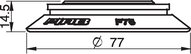 Przyssawka płaska F75P, PU60°, do wkładu owanego, (F75P.5E) (0107320) - Piab