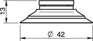 Przyssawka płaska F40-2, Silikon SIL 50°, FDA, bez filtra (S.F40-2SF50.XXX.00) (0200437) - Piab