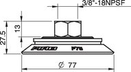 Przyssawka płaska F75P, PU30°/60°, 3/8" NPSF wew., (F75P.5K.N40W) (0108800) - Piab