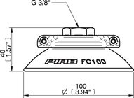 Przyssawka płaska wklęsła FC100P, PU60°, G3/8" wew., filtr siatkowy, (FC100P.4E.07ND) (0103736) - Piab