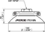 Przyssawka płaska wklęsła FC100P, PU60°, 3/8" NPSF wew., filtr siatkowy, (FC100P.4E.07NE) (0103739) - Piab