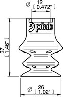 Przyssawka wielomieszkowa wykrywalna F-BX25, Silikon SIL 40°, bez filtra (S.FBX25DS40.XXX.00) (0206205) - Piab