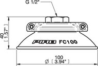 Przyssawka płaska wklęsła FC100P, PU60°, G1/2" wew., filtr siatkowy, (FC100P.4E.07NF) (0103742) - Piab