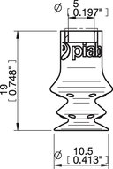 Przyssawka wielomieszkowa wykrywalna F-BX10, Silikon SIL 40°, bez filtra (S.FBX10DS40.XXX.00) (0206202) - Piab