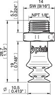 Przyssawka wielomieszkowa wykrywalna F-BX10, Silikon SIL 40°, G1/8" zew., bez filtra (S.FBX10DS40.G18MDC.00) (0207053) - Piab