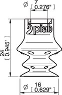Przyssawka wielomieszkowa wykrywalna F-BX15, Silikon SIL 40°, bez filtra (S.FBX15DS40.XXX.00) (0206203) - Piab