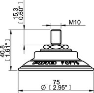 Przyssawka płaska wklęsła FCF75P, PU55°/60°, M10x1.5 zew., (FCF75P.5R.M10M) (0121433) - Piab