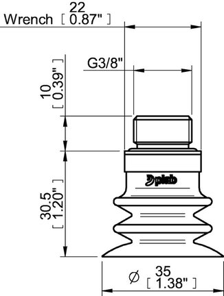 Przyssawka wielomieszkowa wykrywalna F-BXT35, Silikon SIL 40°, G3/8" zew., filtr siatkowy (S.FBXT35DS40.G38M.01) (0210681) - Piab